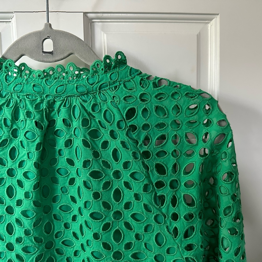 J. Crew Green Lace Eyelet Dress - Picture 3 of 4